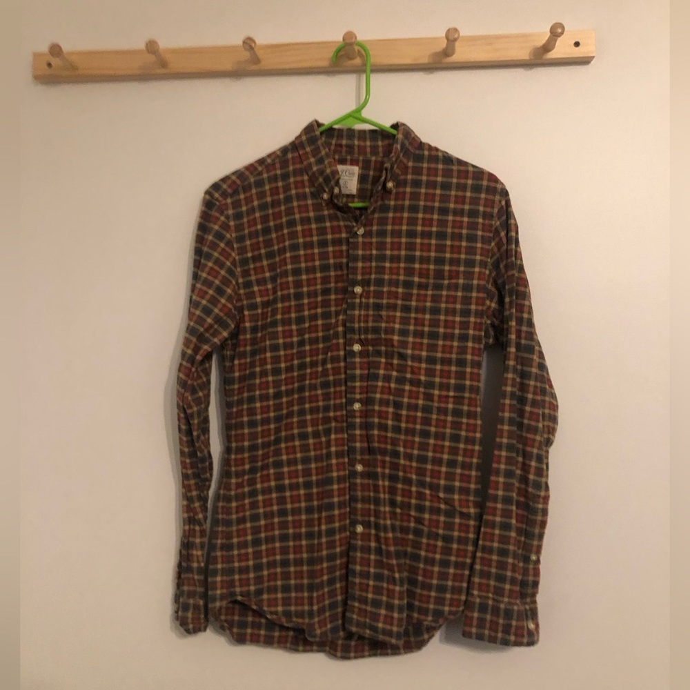 Plaid J.Crew button down long sleeved shirt